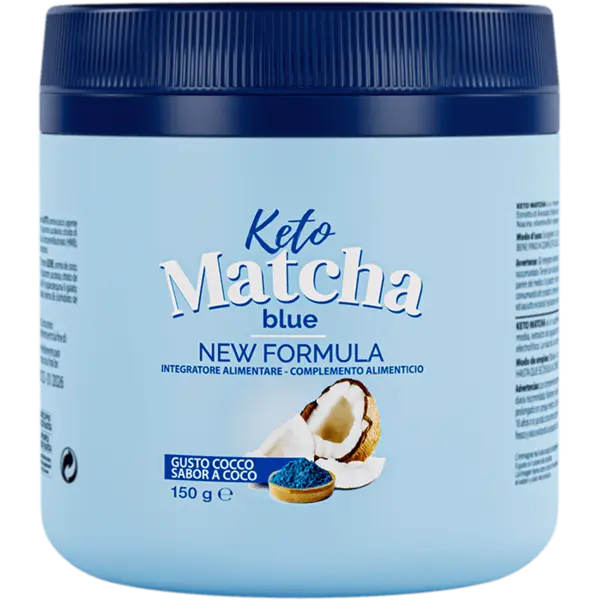 Keto Matcha Blue poudre, boîte de 150 g
